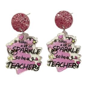 Sparkle teacher earrings‎